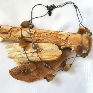 Vintage Brown Stone Necklace by Lia Sophia